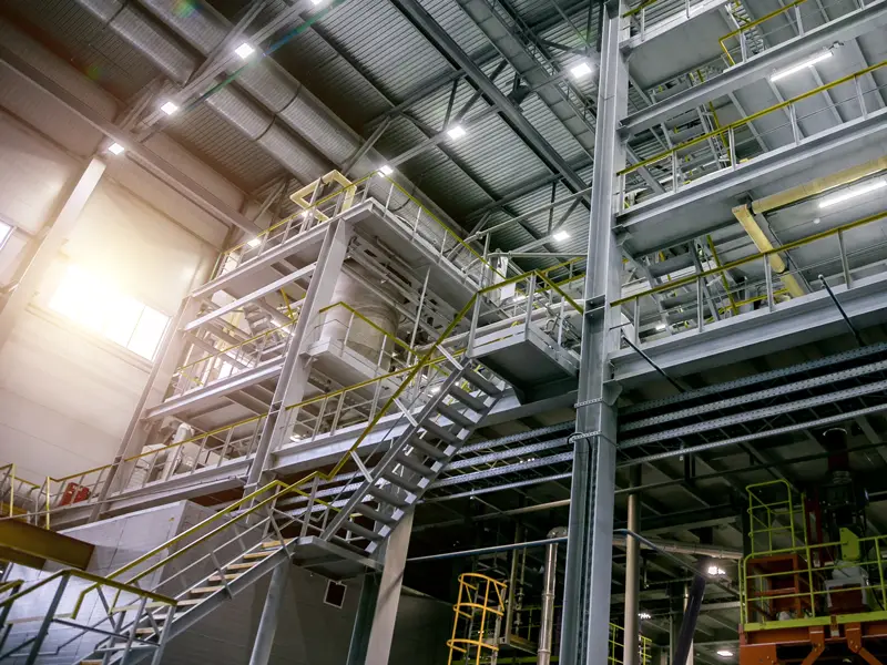 inside of an industrial plant 